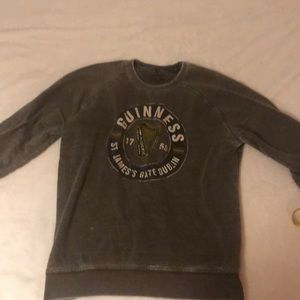 Lucky Brand Distressed Crewneck Guinness Logo